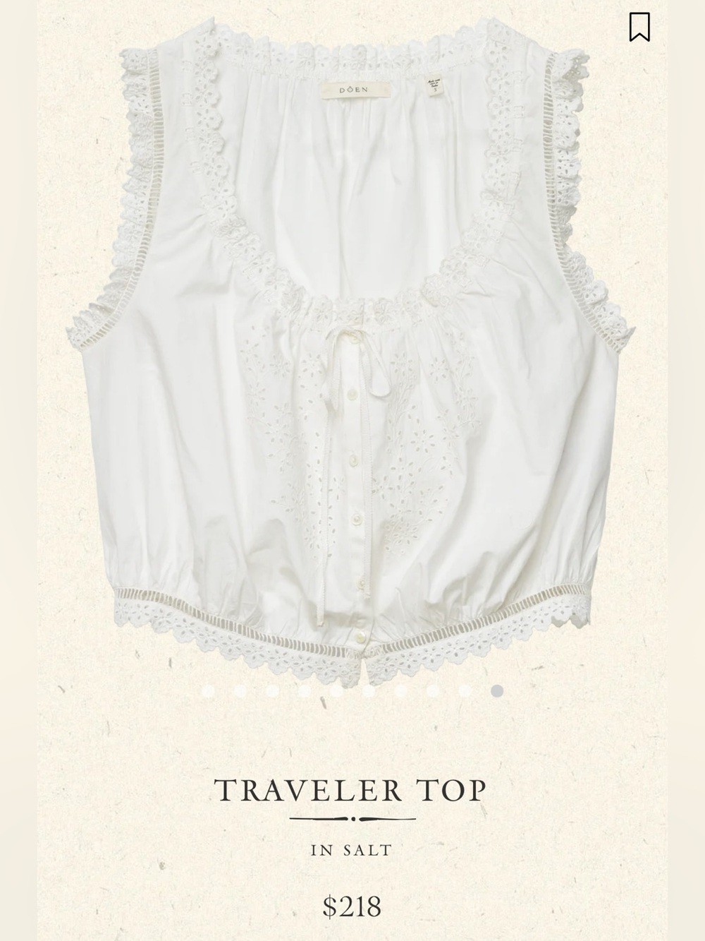 Doen Traveler Top in Salt